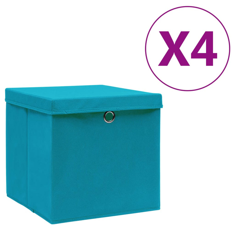 Opbergboxen Met Deksel 28X28X28 Cm Babyblauw 4 Babyblauw met deksels