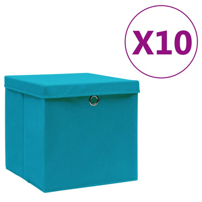 Opbergboxen Met Deksel 28X28X28 Cm Babyblauw 10 Babyblauw met deksels