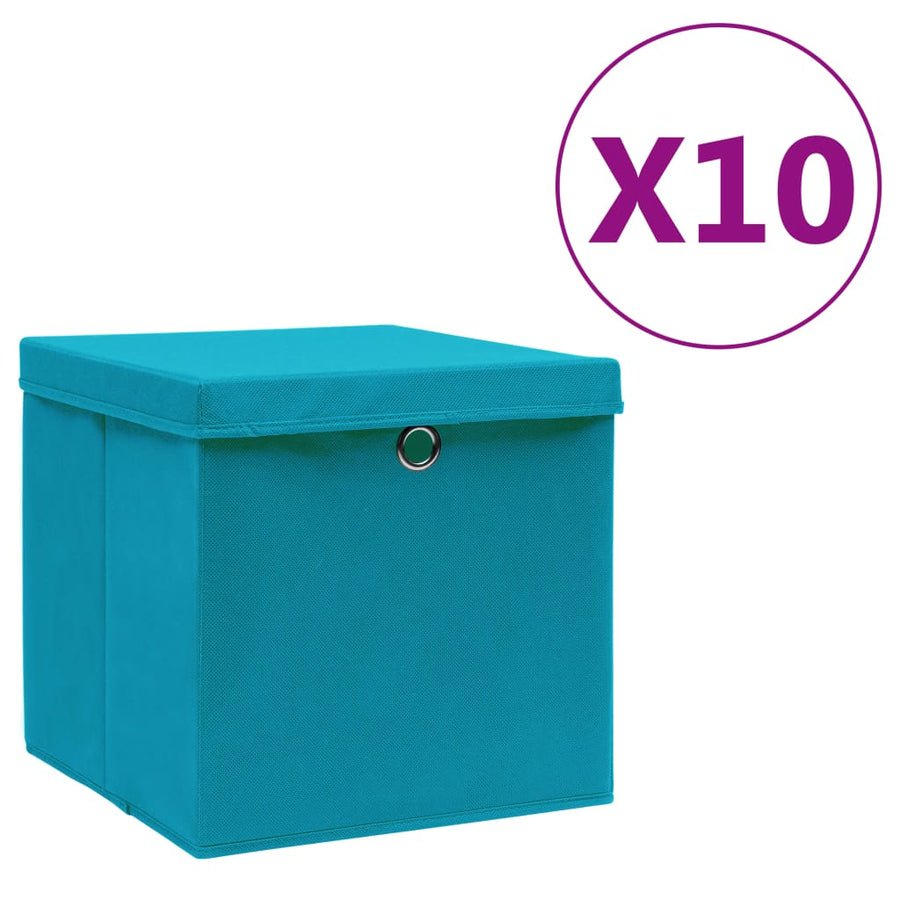 Opbergboxen Met Deksel 28X28X28 Cm Babyblauw 10 Babyblauw met deksels