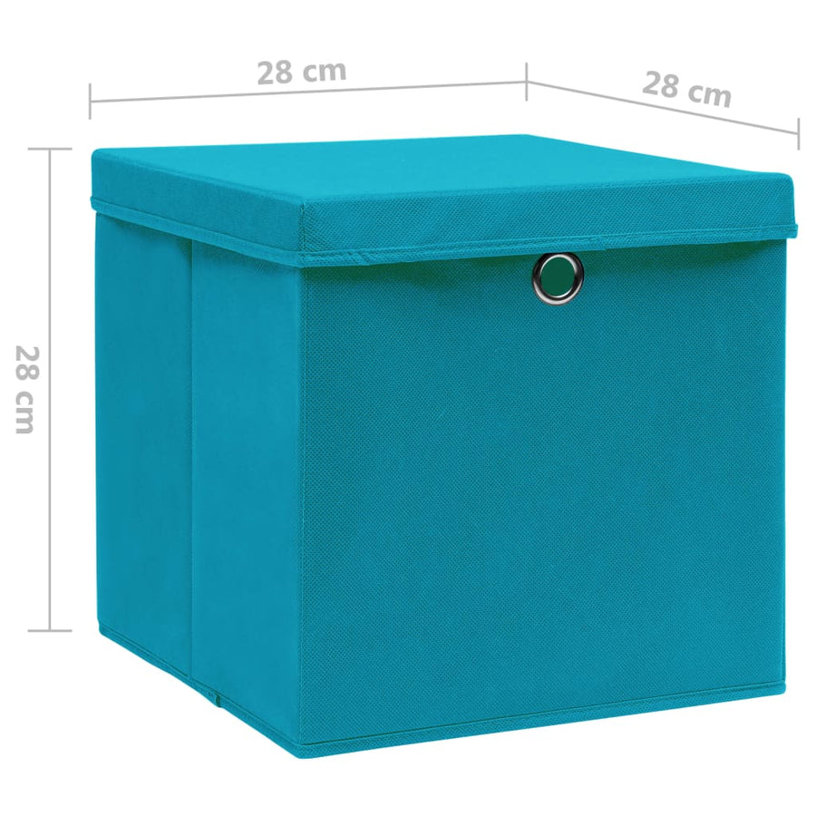 Opbergboxen Met Deksel 28X28X28 Cm Babyblauw 10 Babyblauw met deksels
