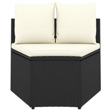 -Delige Loungeset Met Kussens Poly Rattan Zwart