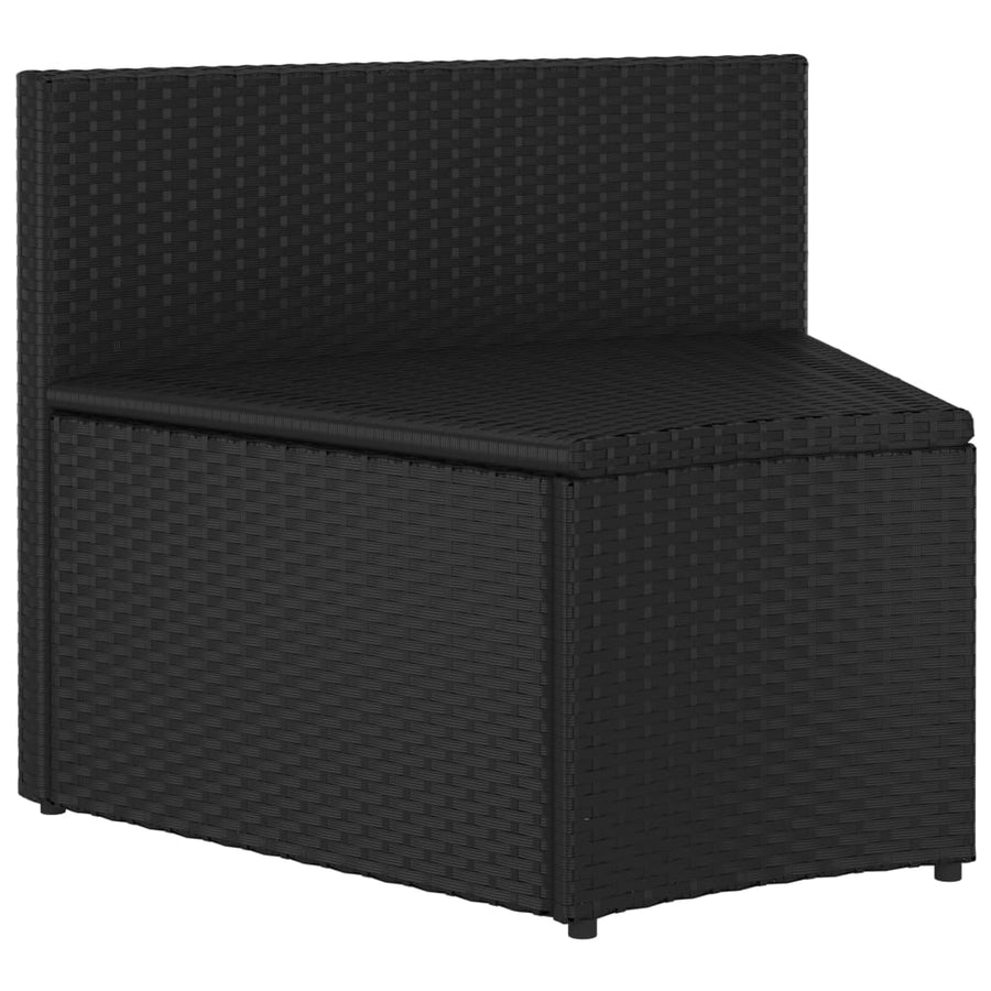-Delige Loungeset Met Kussens Poly Rattan Zwart