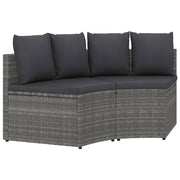 Loungeset 2-delig poly rattan grijs