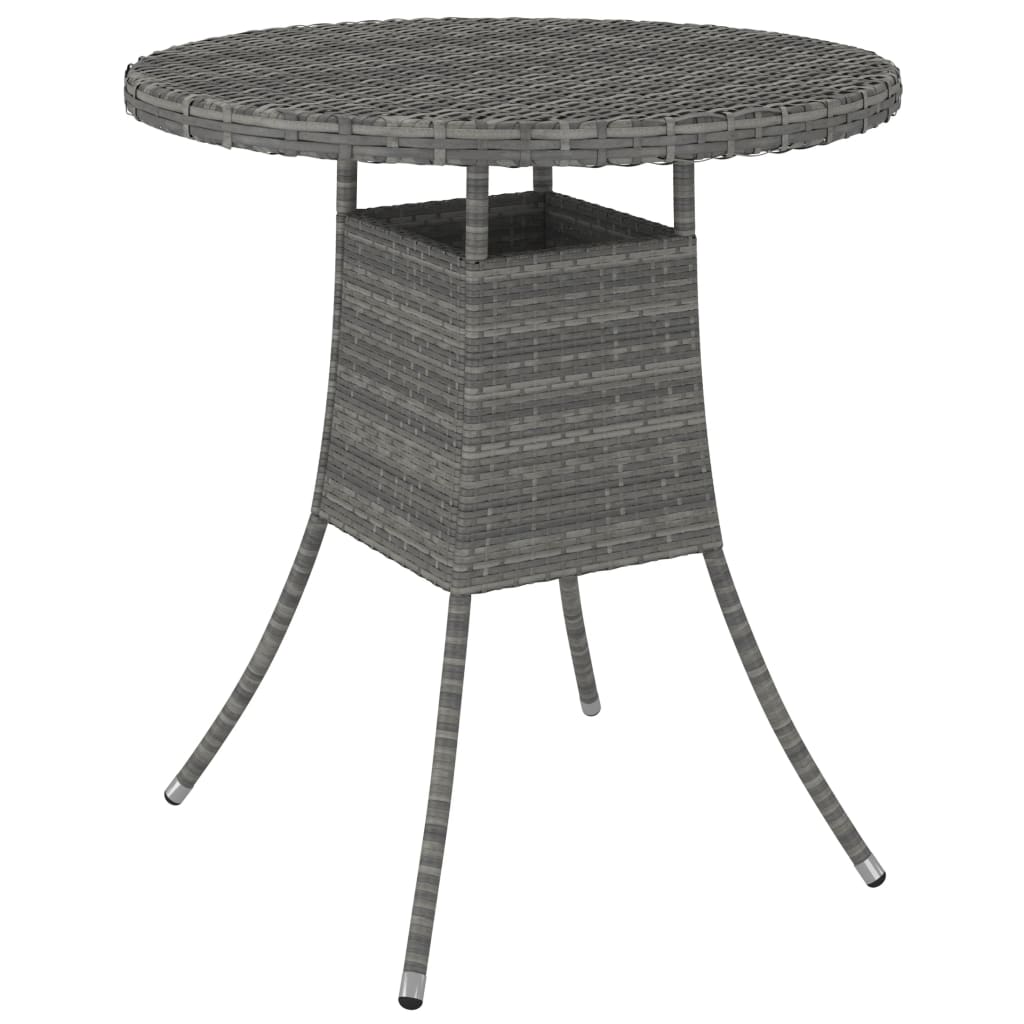 Tuintafel 70X70X73 Cm Poly Rattan Grijs