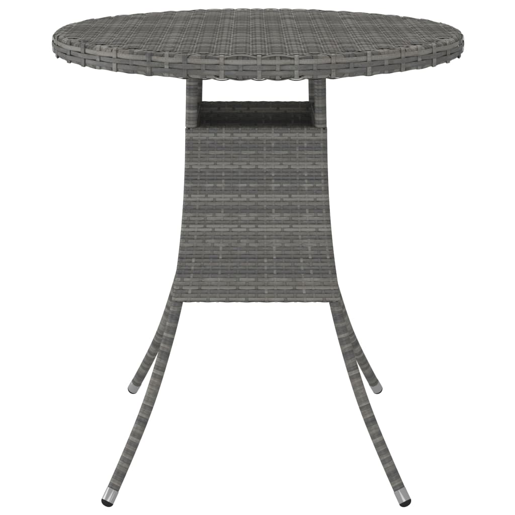 Tuintafel 70X70X73 Cm Poly Rattan Grijs