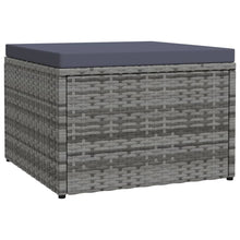Tuinvoetenbank Met Kussen Poly Rattan Grijs
