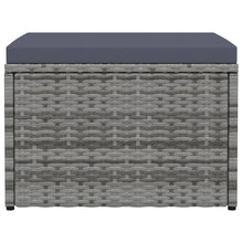 Tuinvoetenbank Met Kussen Poly Rattan Grijs
