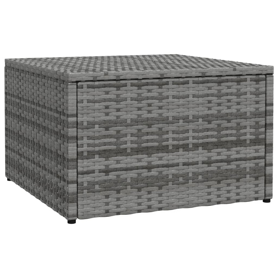 Tuinvoetenbank Met Kussen Poly Rattan Grijs