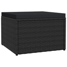 Tuinvoetenbank Met Kussen Poly Rattan Zwart