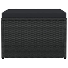Tuinvoetenbank Met Kussen Poly Rattan Zwart