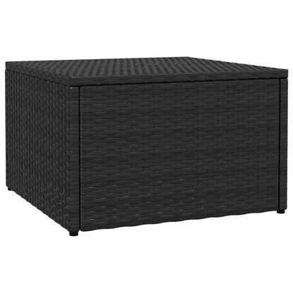 Tuinvoetenbank Met Kussen Poly Rattan Zwart