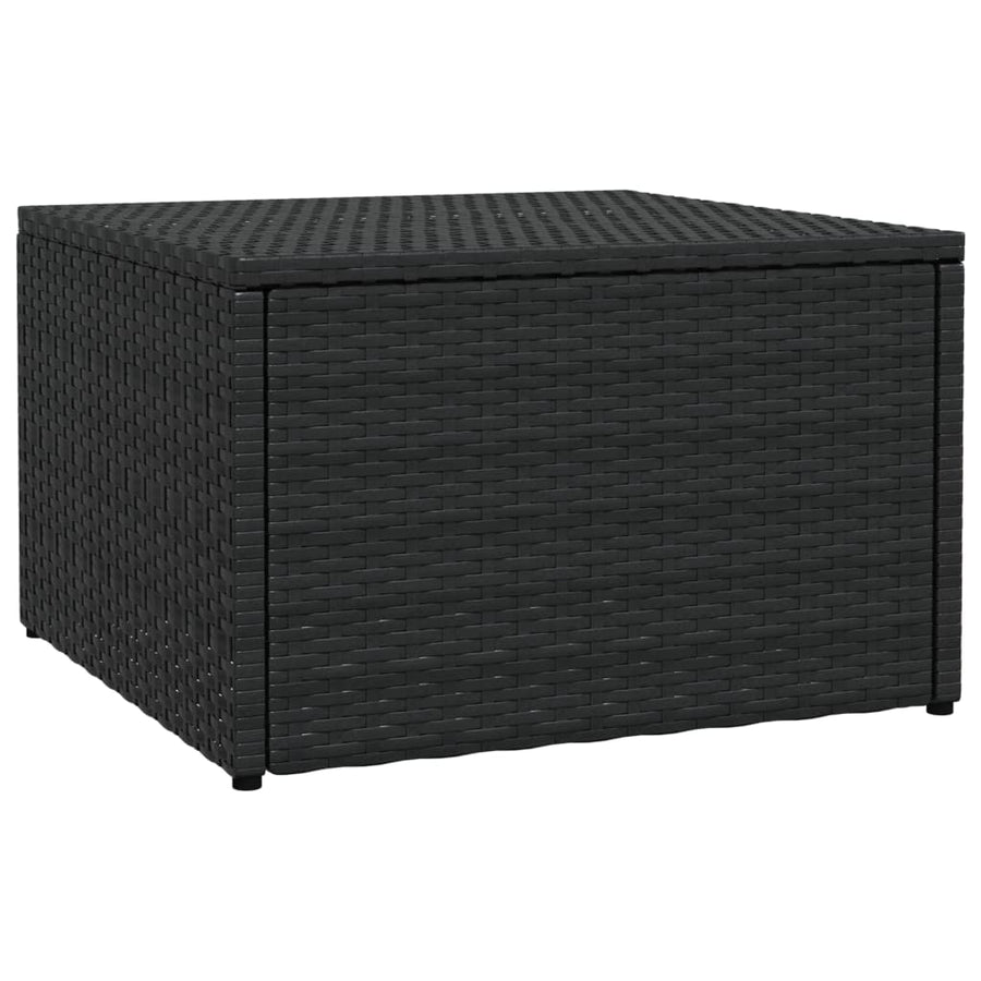 Tuinvoetenbank Met Kussen Poly Rattan Zwart