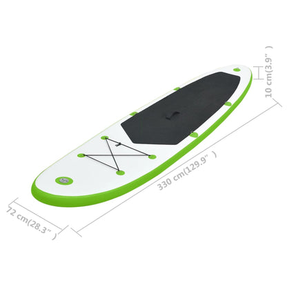 Stand-Up Paddleboard Opblaasbaar En Wit 330 x 72 x 10 cm Groen