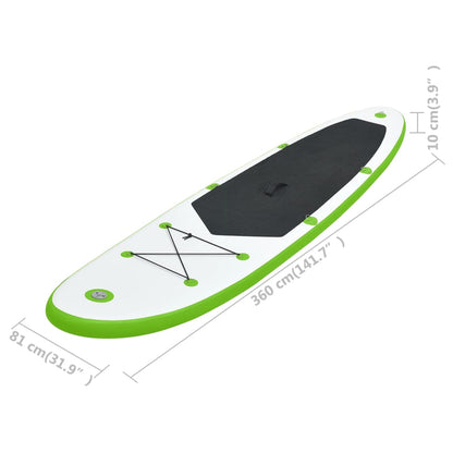Stand Up Paddleboardset Opblaasbaar En Wit 360 x 81 x 10 cm Groen