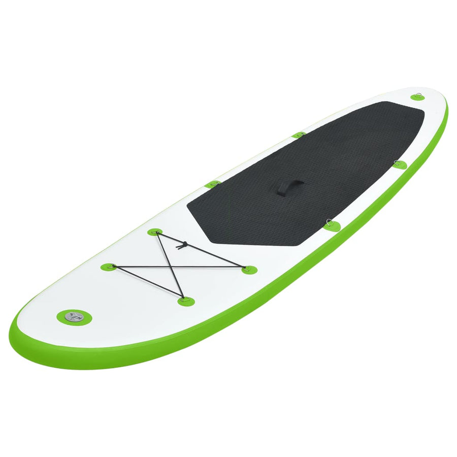 Stand Up Paddleboardset Opblaasbaar En Wit 390 x 81 x 10 cm Groen