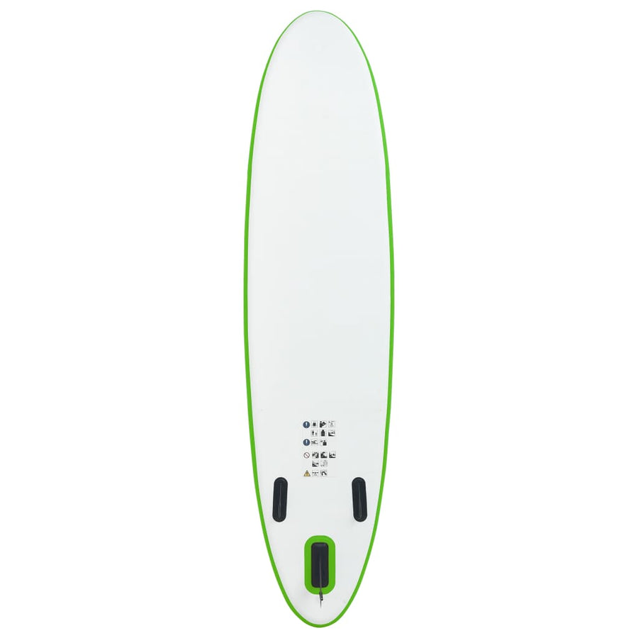 Stand Up Paddleboardset Opblaasbaar En Wit 390 x 81 x 10 cm Groen