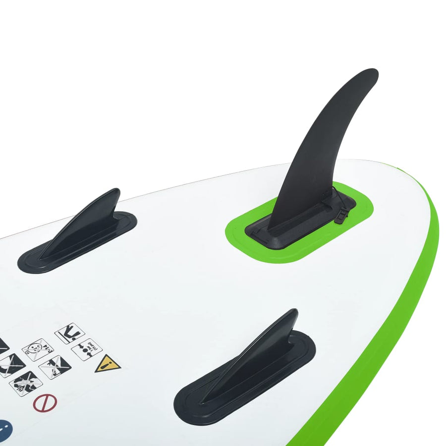 Stand Up Paddleboardset Opblaasbaar En Wit 390 x 81 x 10 cm Groen