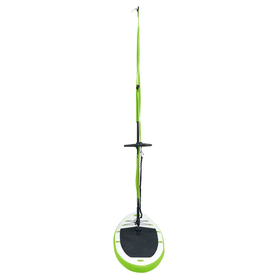 Stand Up Paddleboard Opblaasbaar Met Zeilset Groen En Wit 330 x 72 x 10 cm