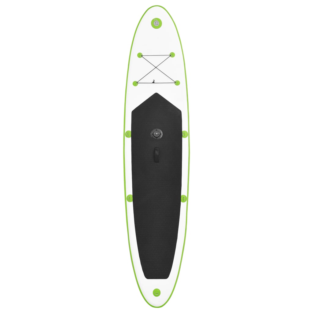 Stand Up Paddleboard Opblaasbaar Met Zeilset Groen En Wit 330 x 72 x 10 cm