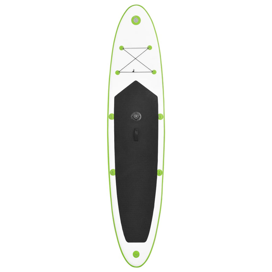 Stand Up Paddleboard Opblaasbaar Met Zeilset Groen En Wit 330 x 72 x 10 cm