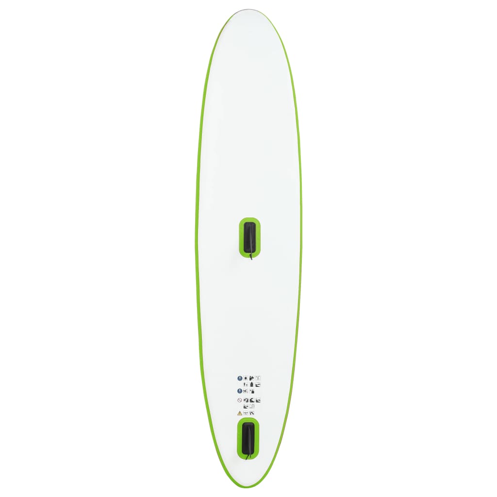 Stand Up Paddleboard Opblaasbaar Met Zeilset Groen En Wit 330 x 72 x 10 cm
