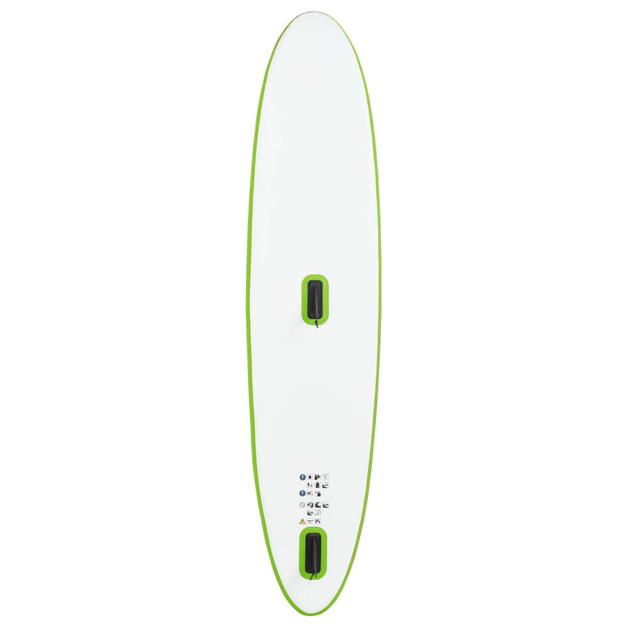 Stand Up Paddleboard Opblaasbaar Met Zeilset Groen En Wit 330 x 72 x 10 cm