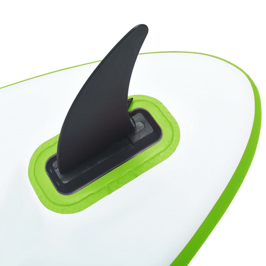 Stand Up Paddleboard Opblaasbaar Met Zeilset Groen En Wit 330 x 72 x 10 cm