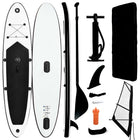 Inflatable Stand Up Paddleboard with Sail Kit Black and White