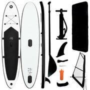 Inflatable Stand Up Paddleboard with Sail Kit Black and White