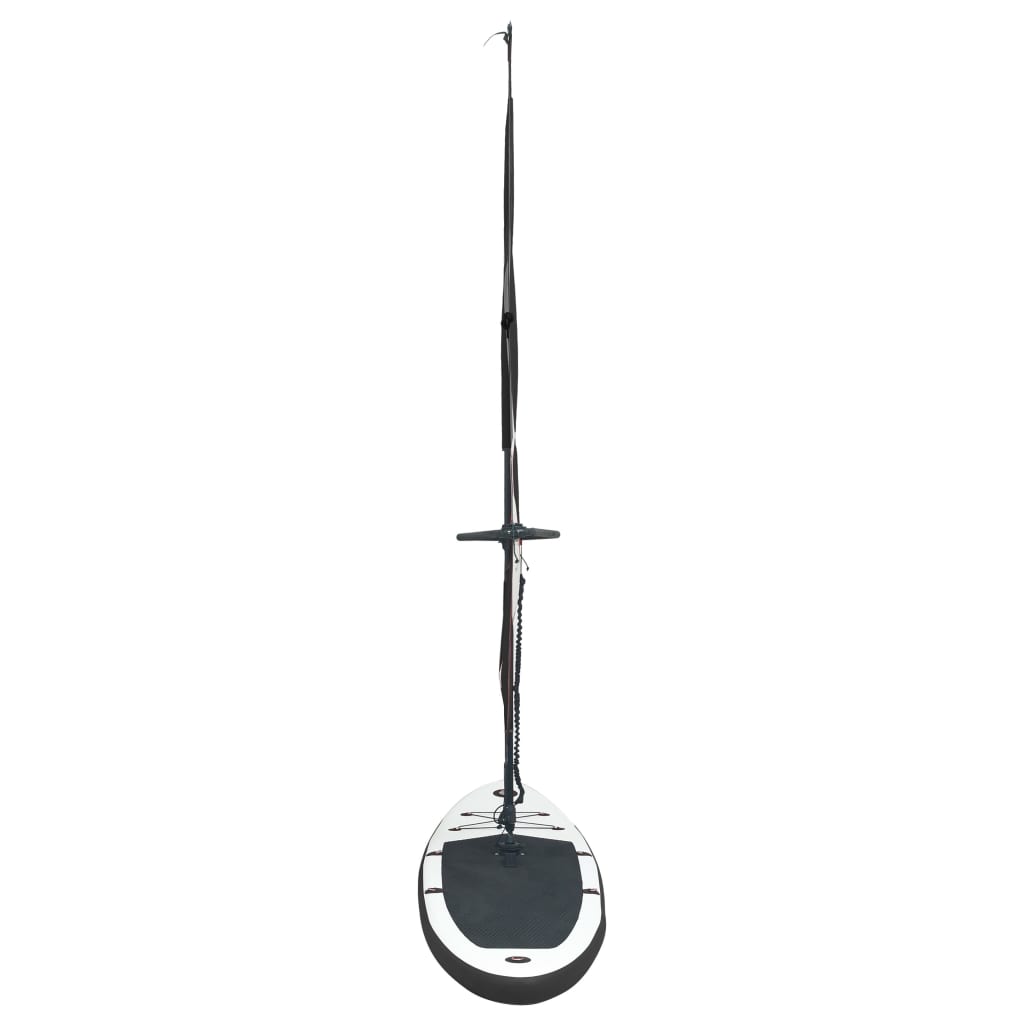 Stand Up Paddleboard Opblaasbaar Met Zeilset Zwart En Wit