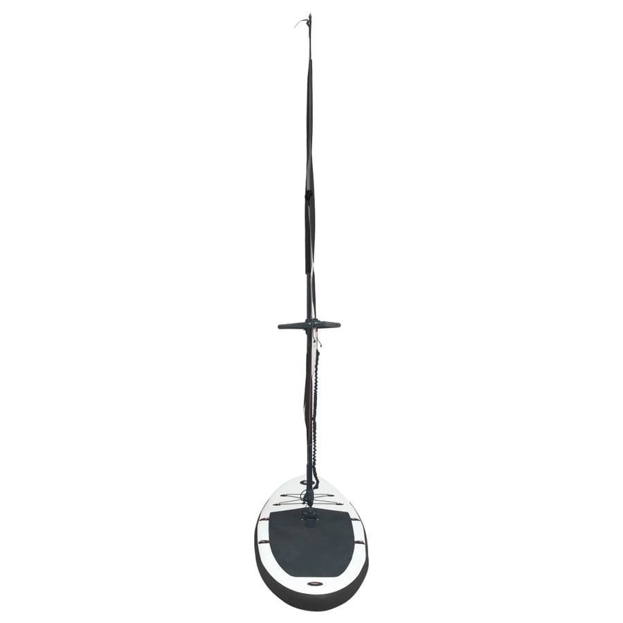 Stand Up Paddleboard Opblaasbaar Met Zeilset Zwart En Wit