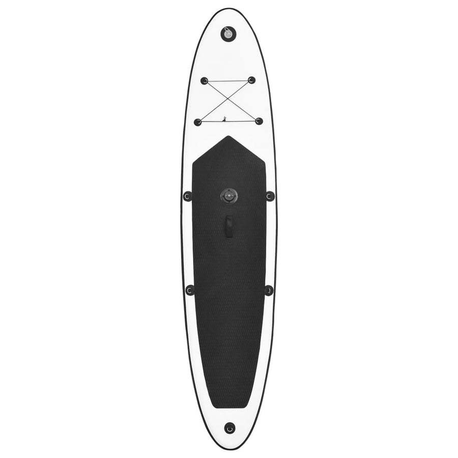 Stand Up Paddleboard Opblaasbaar Met Zeilset Zwart En Wit