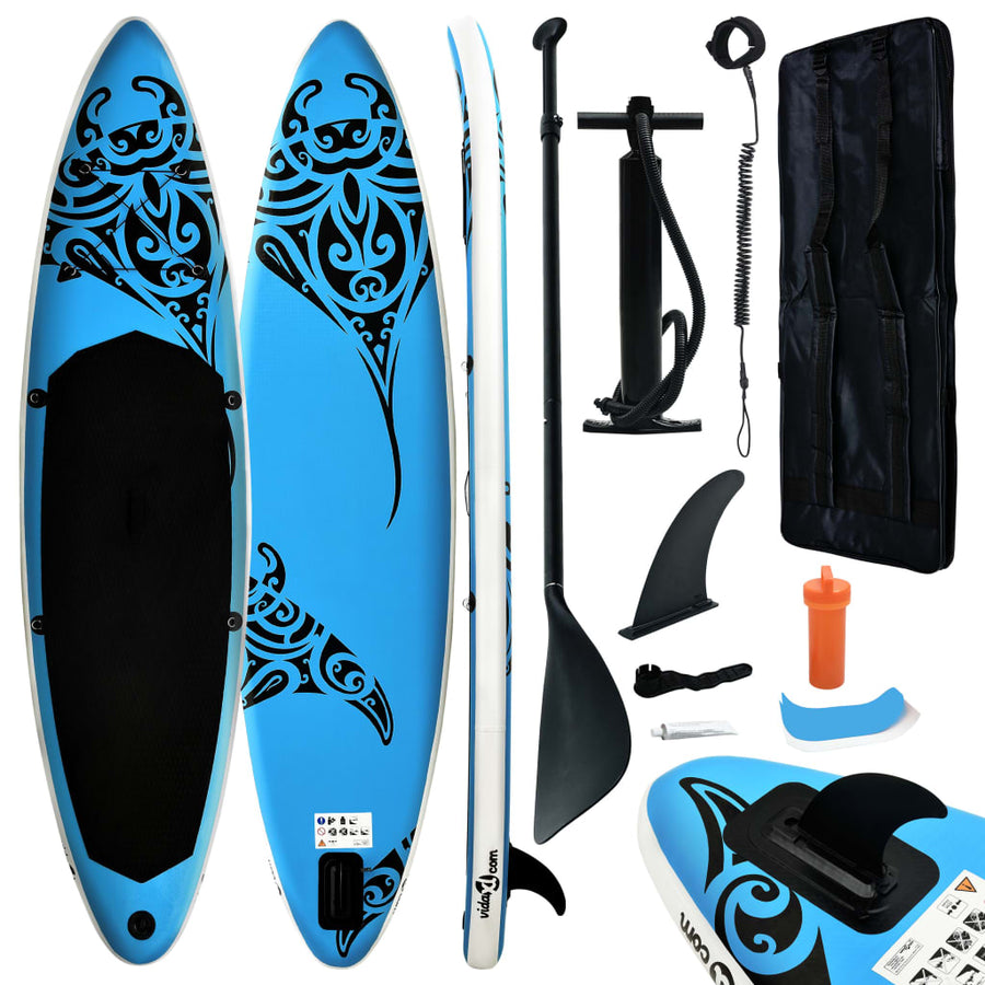 Stand Up Paddleboardset Opblaasbaar 305 x 76 x 15 cm Blauw