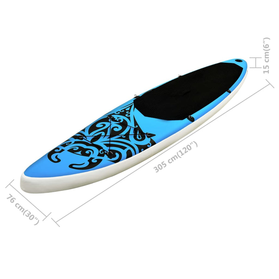 Stand Up Paddleboardset Opblaasbaar 305 x 76 x 15 cm Blauw