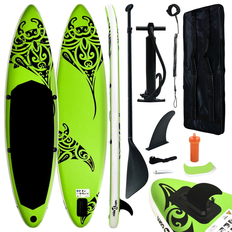Stand Up Paddleboardset Opblaasbaar 305 x 76 x 15 cm Groen