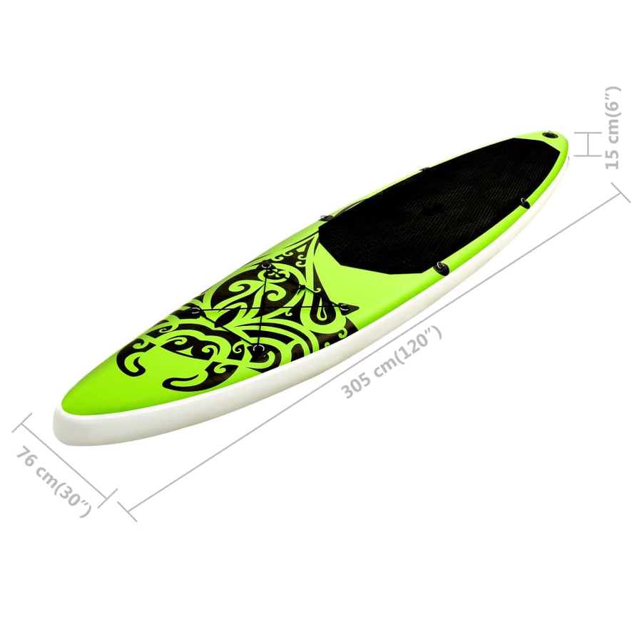 Stand Up Paddleboardset Opblaasbaar 305 x 76 x 15 cm Groen