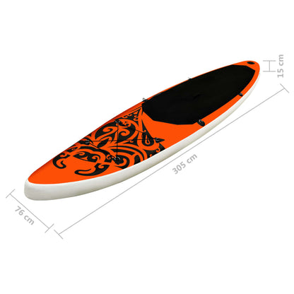 Stand Up Paddleboardset Opblaasbaar Oranje 305 x 76 x 15 cm orange