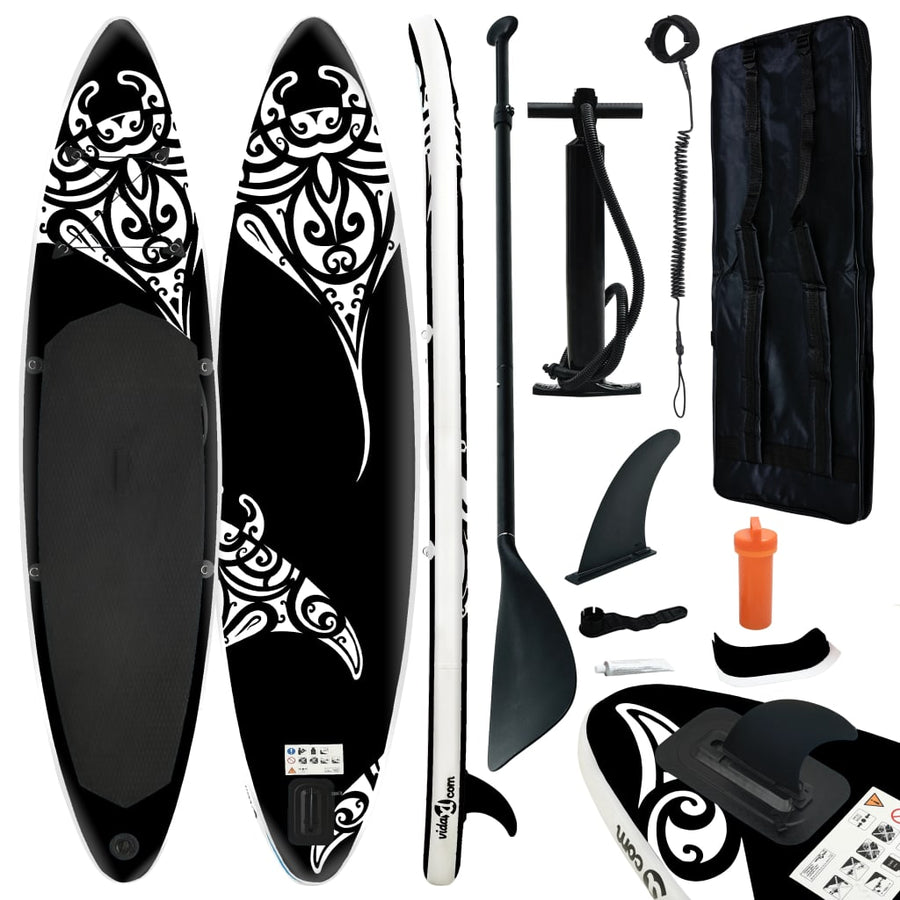 Stand Up Paddleboardset Opblaasbaar 305 x 76 x 15 cm Zwart