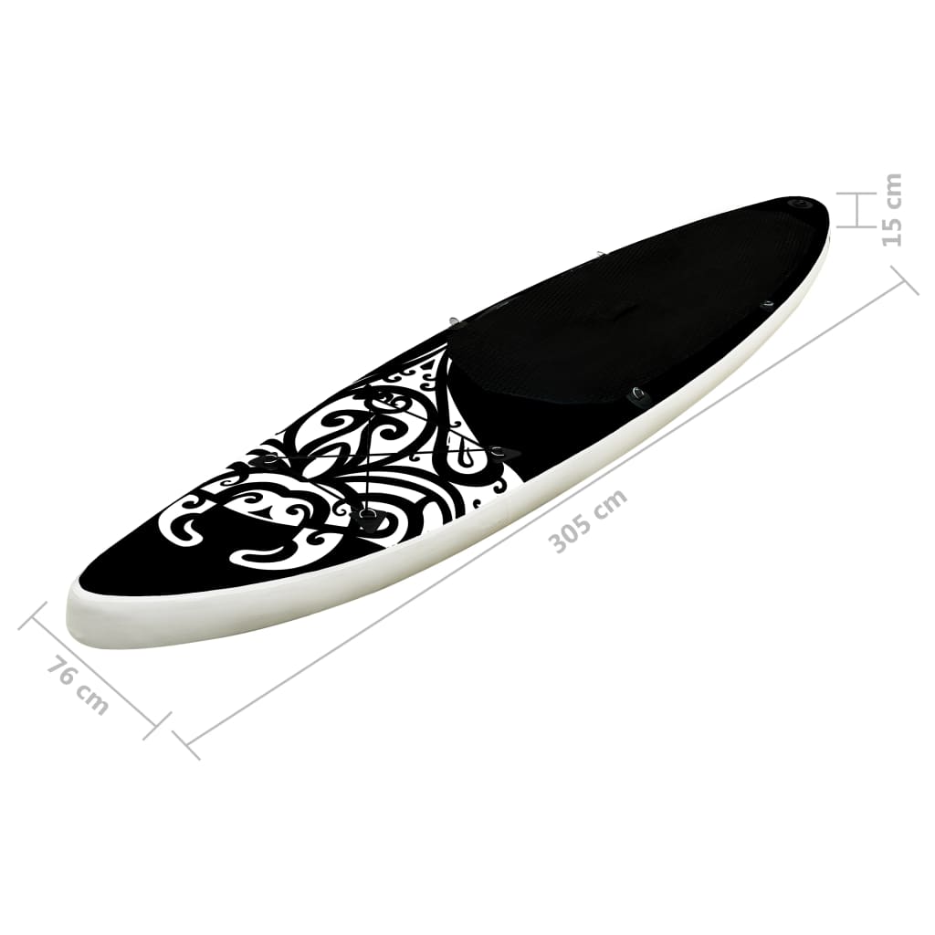 Stand Up Paddleboardset Opblaasbaar 305 x 76 x 15 cm Zwart