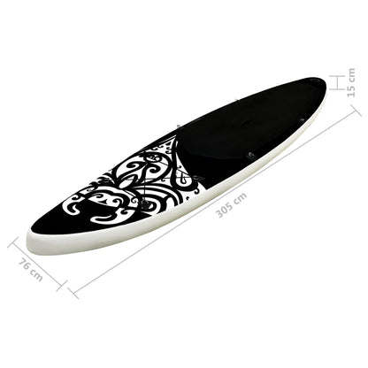 Stand Up Paddleboardset Opblaasbaar 305 x 76 x 15 cm Zwart