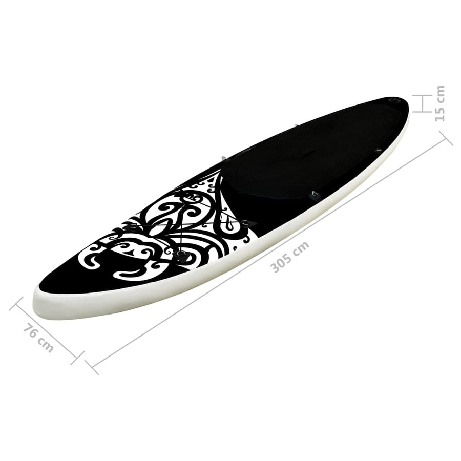 Stand Up Paddleboardset Opblaasbaar 305 x 76 x 15 cm Zwart