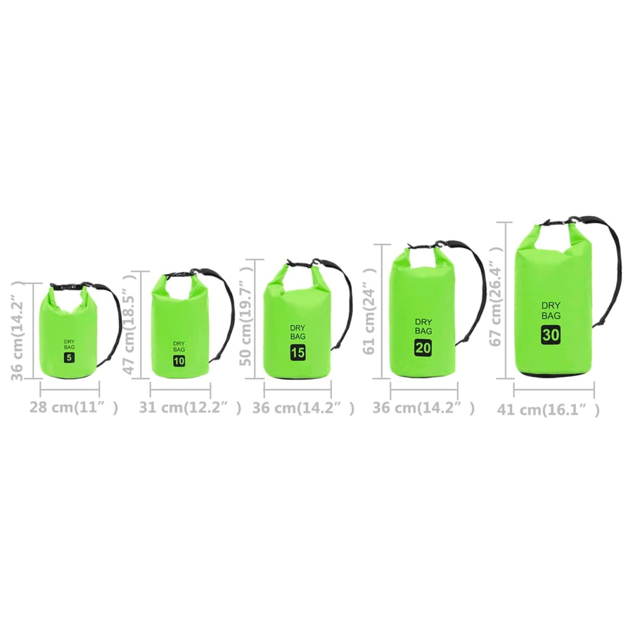 Drybag 30 L PVC groen