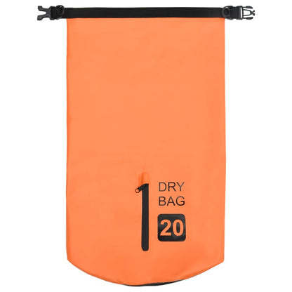 Drybag met rits 20 L PVC oranje