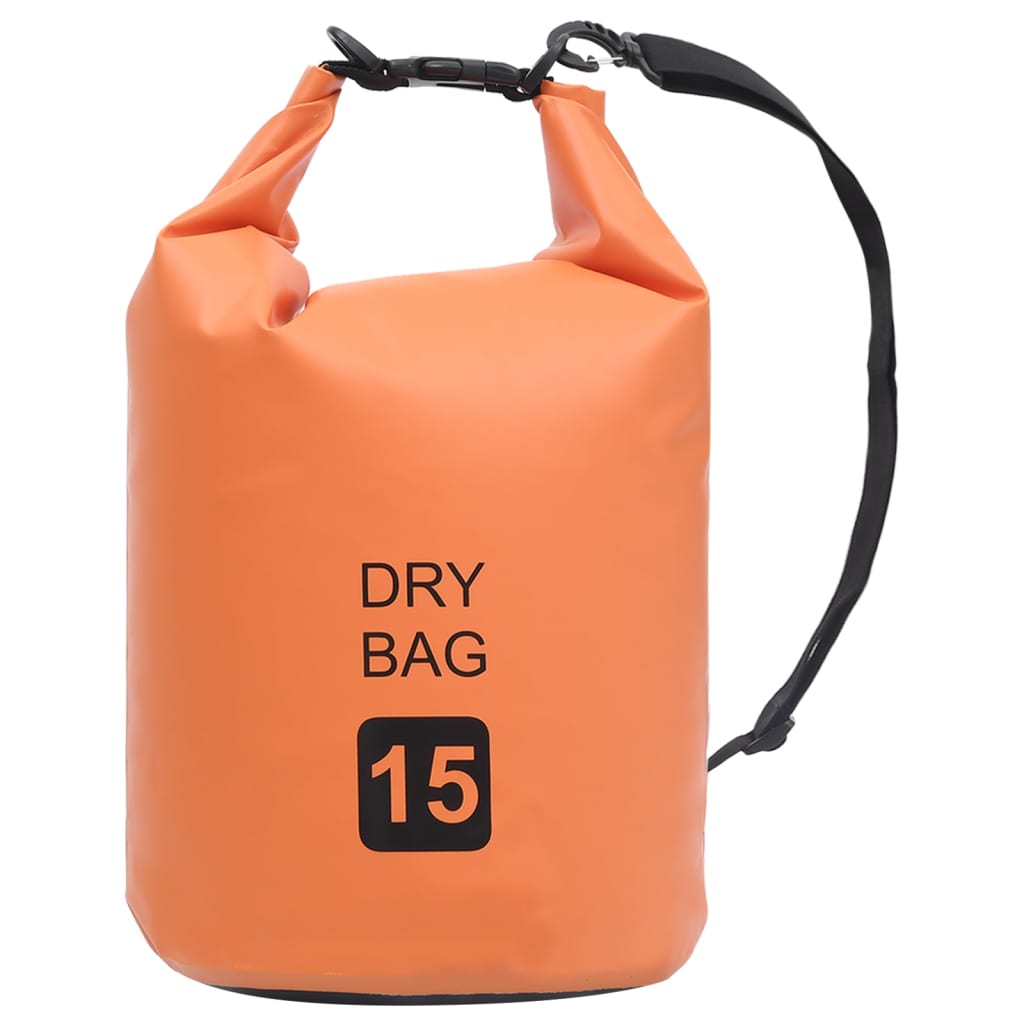 Drybag 15 L PVC oranje