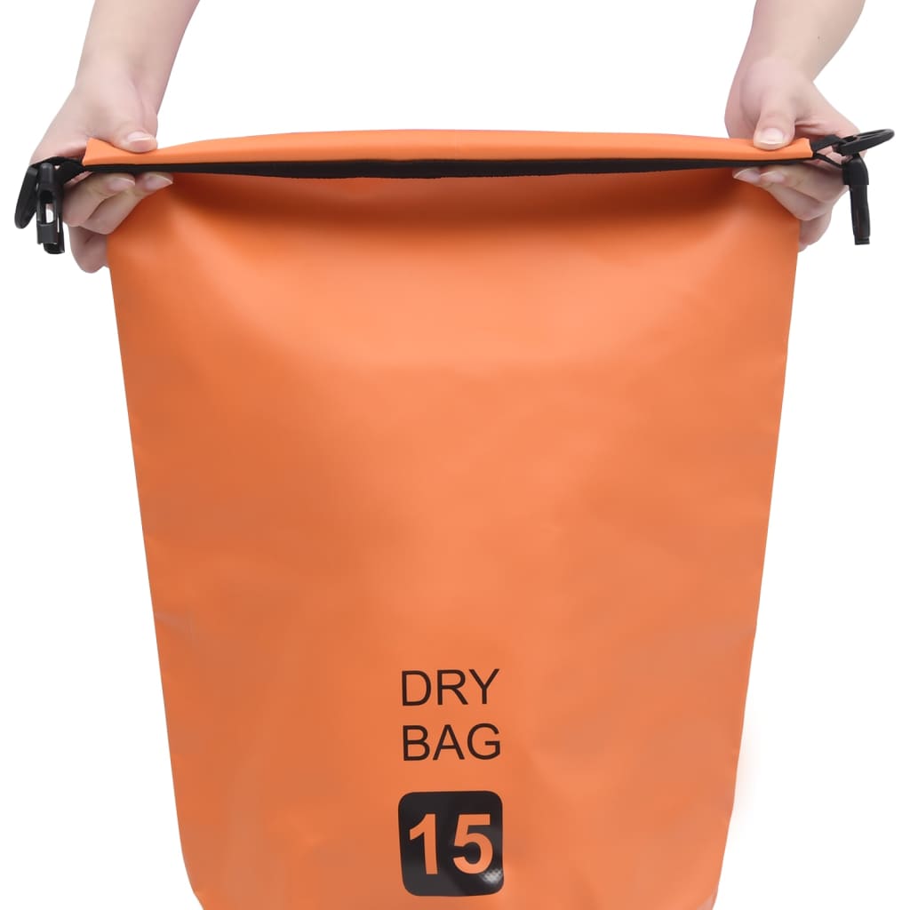 Drybag 15 L PVC oranje