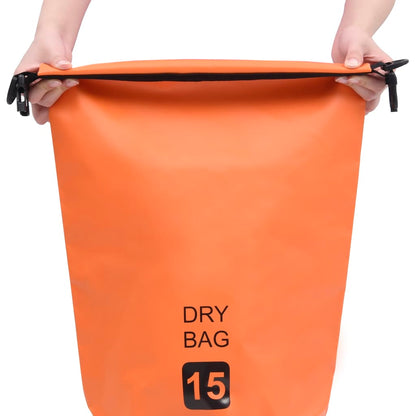 Drybag 15 L PVC oranje