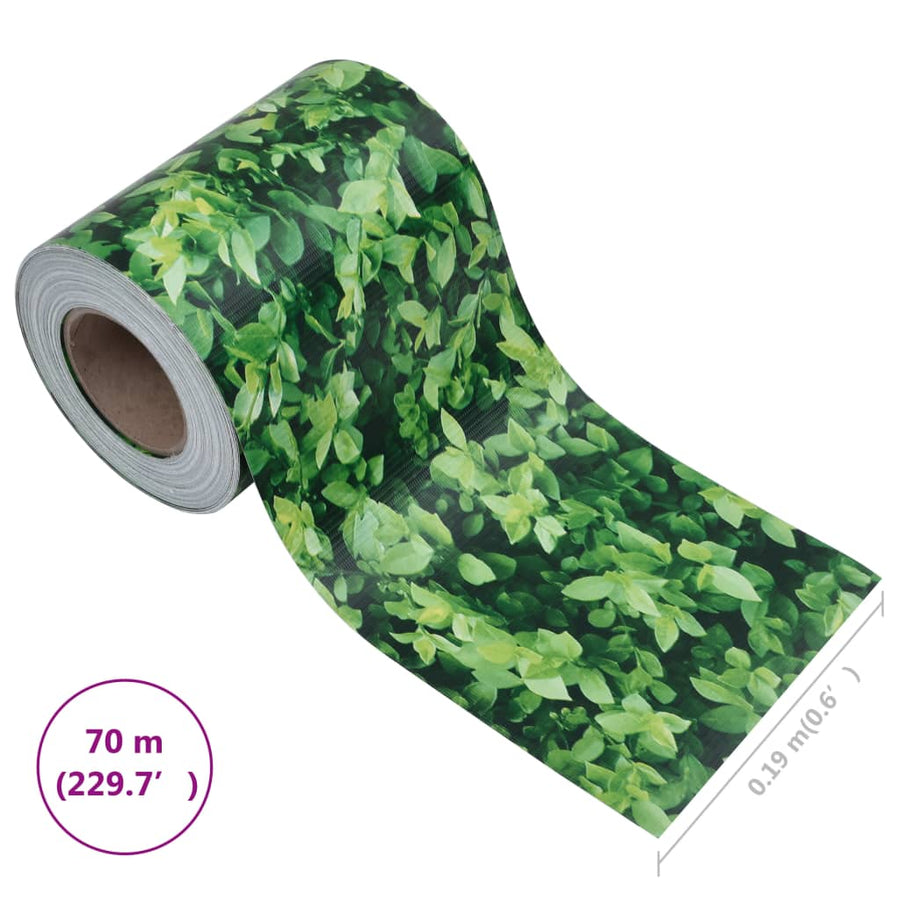 Tuinscherm 70x0,19 m PVC groen 70 x 0.19 m Bladpatroon