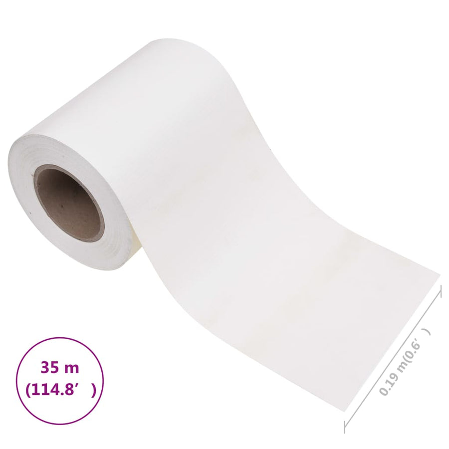 Tuinscherm 35x0,19 m PVC wit 35 x 0.19 m Wit