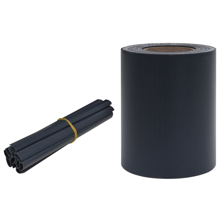Tuinscherm 35x0,19 m PVC mat donkergrijs 35 x 0.19 m Donkergrijs