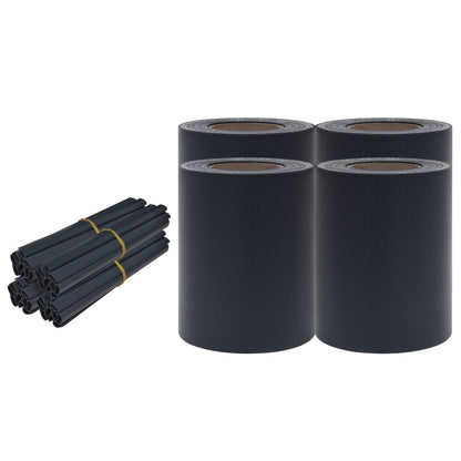 Tuinschermen 4 st 35x0,19 m PVC mat donkergrijs 140 x 0.19 m Donkergrijs